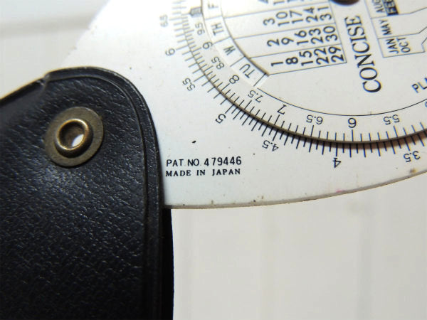 BUSICOM・CONCISE ヴィンテージ・アナログ・円形計算尺・カバー付き・キーホルダー