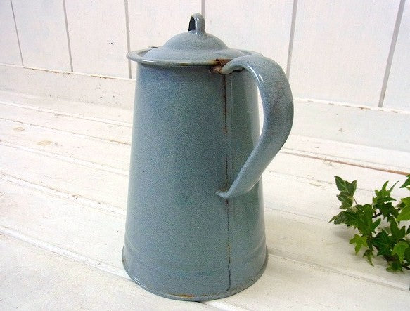グレー色・ホーロー製・アンティーク・ポット/ケトル/コーヒーポット USA