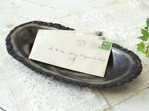 【Poole Silver Co】シルバープレート・アンティーク・ブレッドトレイ・プレート・銀食器