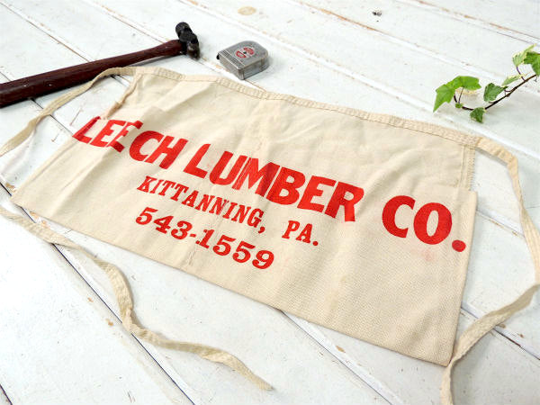 【LEECH LUMBER CO】キャンバス地・ポケット付き・ヴィンテージ・ワークエプロン USA