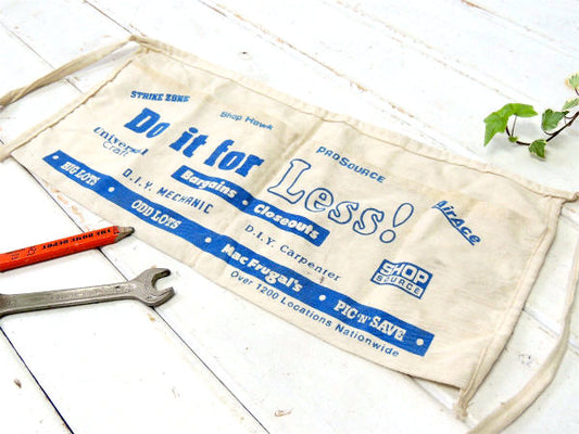 BIG LOTS ブルーロゴ・コットン100%・ポケット付き・ビンテージ・ワーク エプロン USA