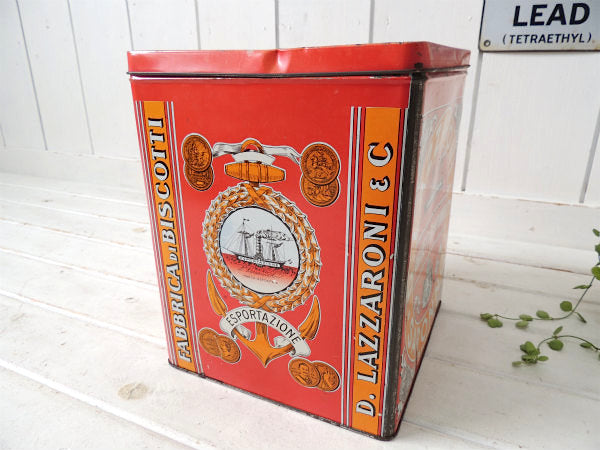 【D.LAZZARONI&C】イタリア・アマレッティ・ヴィンテージ・ティン缶/ビスケット缶