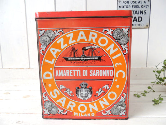 【D.LAZZARONI&C】イタリア・アマレッティ・ヴィンテージ・ティン缶/ビスケット缶