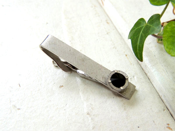 【Shields】シルバー×ブラック・ヴィンテージ・お洒落なデザイン・タイピン・タイバー