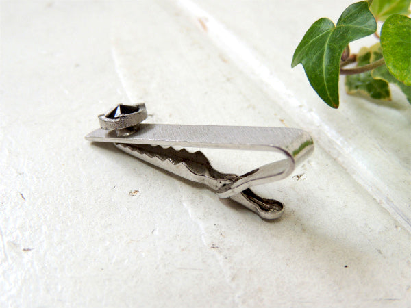 【Shields】シルバー×ブラック・ヴィンテージ・お洒落なデザイン・タイピン・タイバー