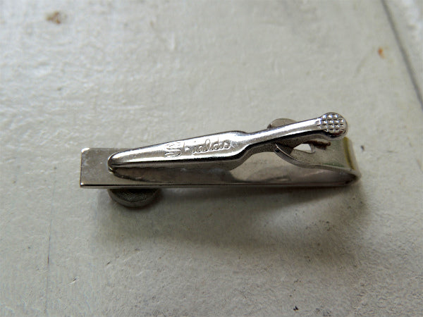 【Shields】シルバー×ブラック・ヴィンテージ・お洒落なデザイン・タイピン・タイバー