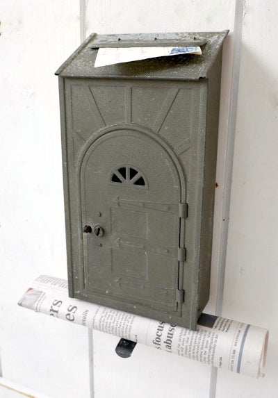 FULTON ドア型 新聞受け付き ティン製 アンティーク メールボックス 郵便受け ポスト USA