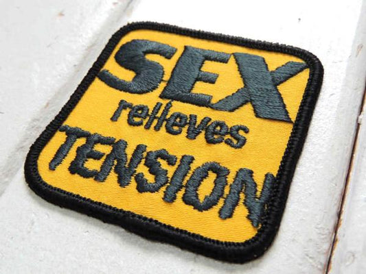 SEX relieves TENSION メッセージ・ヴィンテージ・ワッペン・刺繍・デッドストック