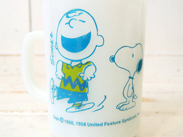 【Fire King】ファイヤーキング・スヌーピー&チャーリーブラウン・マグカップ/SNOOPY