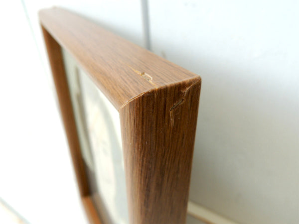 ウッド柄×ガラス製 額 USA ヴィンテージ・フォトフレーム アンティーク 写真付き