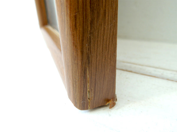 ウッド柄×ガラス製 額 USA ヴィンテージ・フォトフレーム アンティーク 写真付き