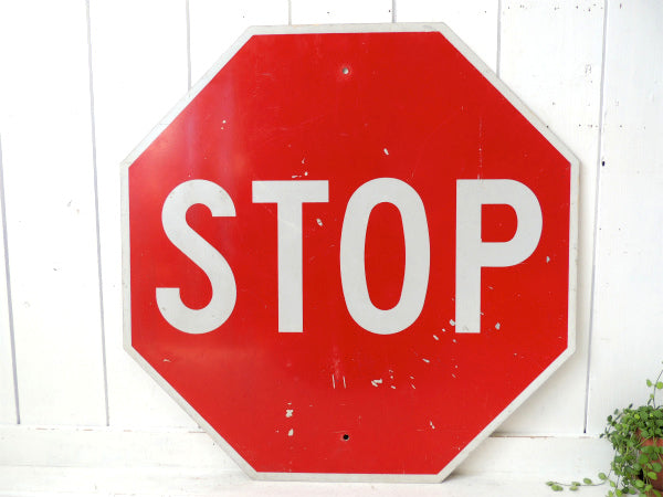 【STOP/米国標識】ビックサイズ・ヴィンテージ・ストリートサイン・道路標識・USA