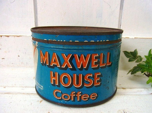 【MAXWELL HOUSE】ブリキ製・ヴィンテージ・コーヒー缶/ティン缶 USA