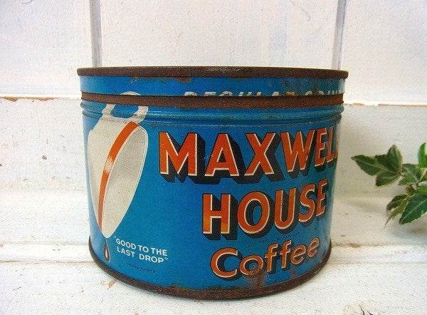 【MAXWELL HOUSE】ブリキ製・ヴィンテージ・コーヒー缶/ティン缶 USA