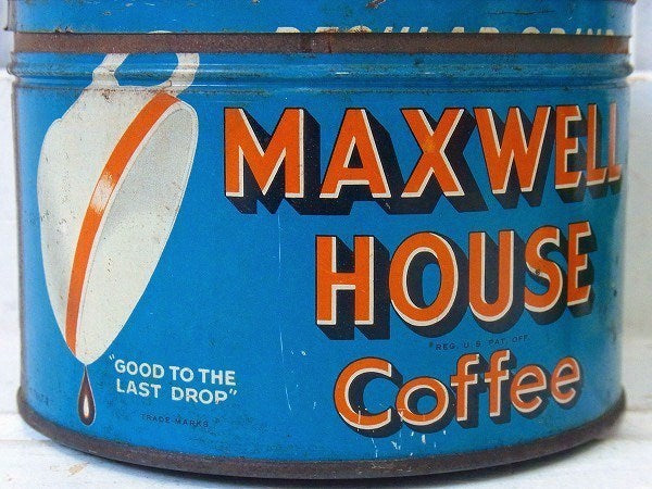 【MAXWELL HOUSE】ブリキ製・ヴィンテージ・コーヒー缶/ティン缶 USA