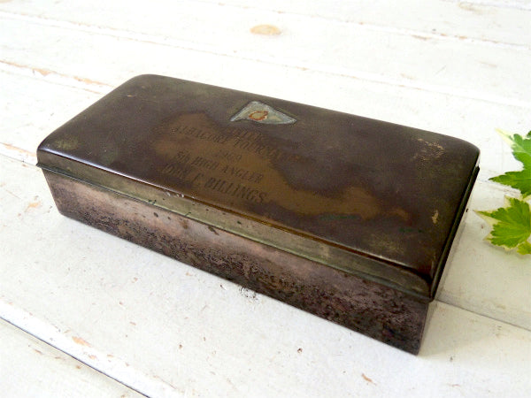 【1969s】フィッシングトーナメント・シルバー製・シガーボックス・煙草ケース・宝石箱・記念品
