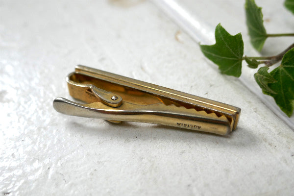 AUSTRIA ゴールドトーン×ホワイト 幾何学 オーストリア ヴィンテージ タイピン アクセサリー