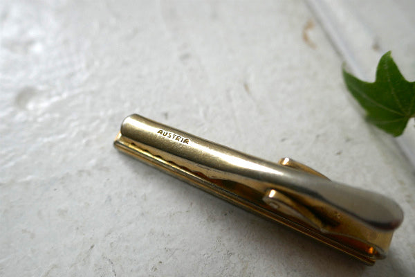 AUSTRIA ゴールドトーン×ホワイト 幾何学 オーストリア ヴィンテージ タイピン アクセサリー