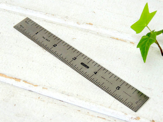 【GENERAL・No.307】ステンレス製・ビンテージ・定規・ルーラー・Tools・文房具・DIY