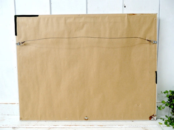 【Marushka】カモメ柄・ファブリック製・ヴィンテージ・アートフレーム・ウォールアート・壁飾り