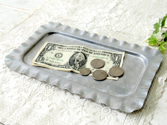 Cromwell オールド ハンドメイド アルミ製 アンティーク トレイ 皿 マネートレイ アクセサリートレイ USA