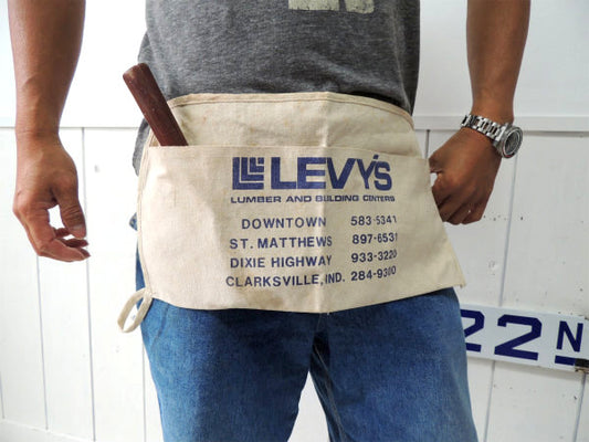 【LEVY'S】ワークスタイル・キャンバス地・DIY・ビンテージ・ワークエプロン USAポケット付き