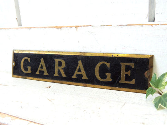 GARAGE ガレージ 真鍮製 ノスタルジック デッドストック ヴィンテージ サイン 看板 USA