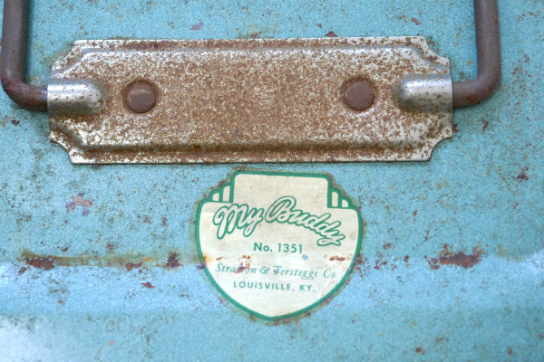 My Buddy グリーン メタル製 2段式 ヴィンテージ タックルボックス ツールケース 工具箱