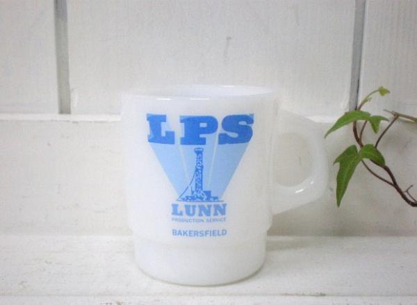 【LPS・カリフォルニア】アドバタイジング・マグカップ・ヴィンテージ・ミルクガラス・ミルクガ