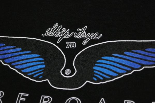 78 スキップフライ サーフボード Frye Wings ブラック×ブルー 限定 Tシャツ L