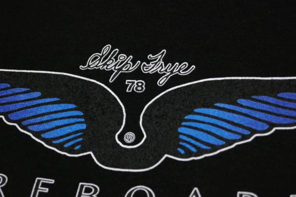 78 スキップフライ サーフボード Frye Wings ブラック×ブルー 限定 Tシャツ L