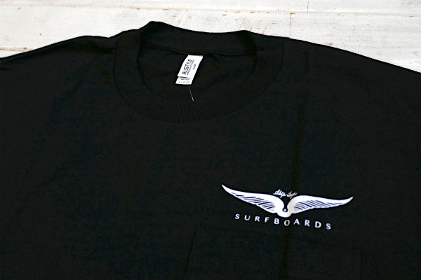 78 スキップフライ サーフボード Frye Wings ブラック×ブルー 限定 Tシャツ L