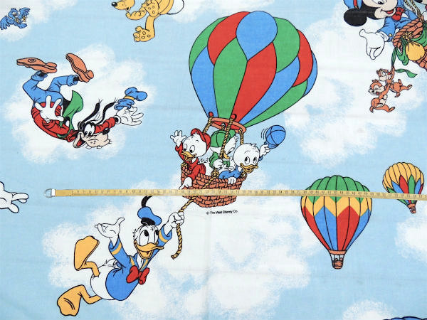 【ミッキー&フレンズ】ディズニー・気球柄・ユーズドシーツ(フラットタイプ) USA