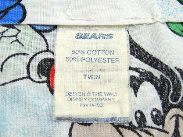 【ミッキー&フレンズ】ディズニー・気球柄・ユーズドシーツ(フラットタイプ) USA