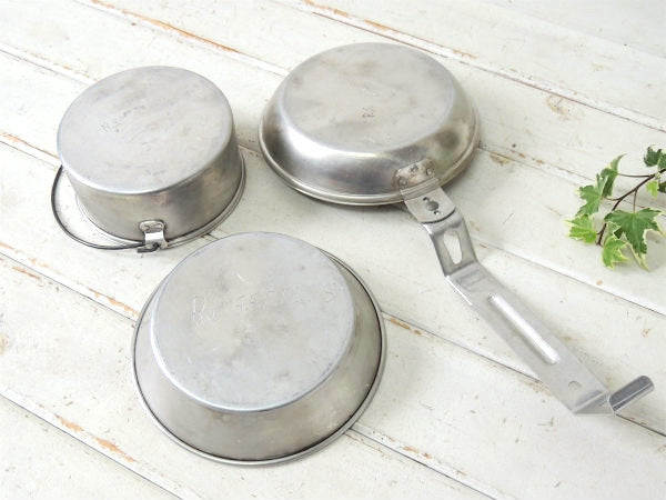 【ボーイスカウト】REGAL社・アルミ製・60'sヴィンテージ・メスキット・フライパン&皿&鍋セット