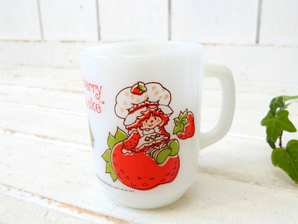 【Fire King】ファイヤーキング・ストロベリーショートケーキ・イチゴ柄・マグカップ/9オンス