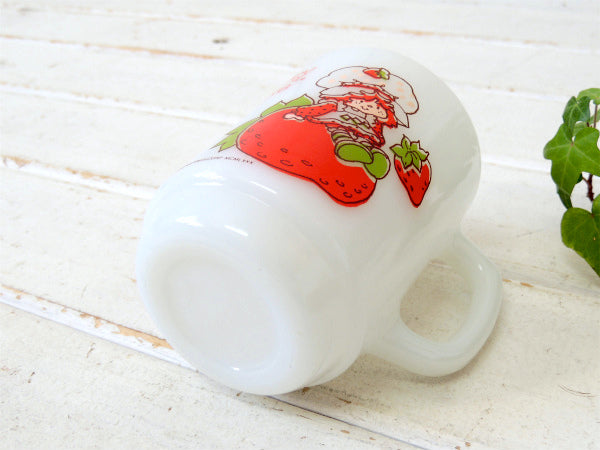 【Fire King】ファイヤーキング・ストロベリーショートケーキ・イチゴ柄・マグカップ/9オンス