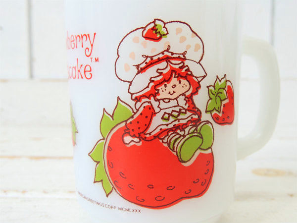 【Fire King】ファイヤーキング・ストロベリーショートケーキ・イチゴ柄・マグカップ/9オンス