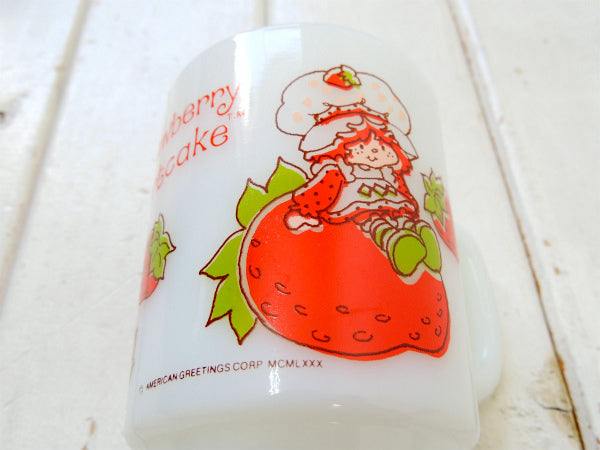 【Fire King】ファイヤーキング・ストロベリーショートケーキ・イチゴ柄・マグカップ/9オンス