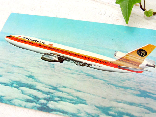 コンチネンタル航空機・DC-10 デッドストック・ヴィンテージ・ポストカード・絵葉書