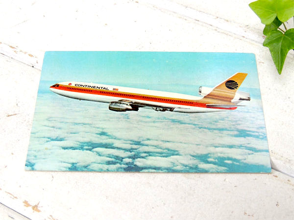 コンチネンタル航空機・DC-10 デッドストック・ヴィンテージ・ポストカード・絵葉書