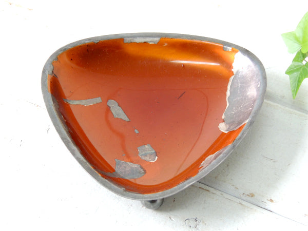 【60s・WALLACE】ミッドセンチューリー・トライアングル・レトロモダン・デコ・シルバー・トレイ