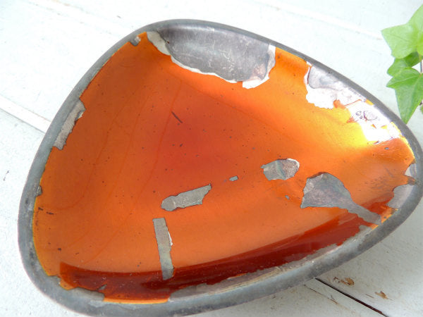 【60s・WALLACE】ミッドセンチューリー・トライアングル・レトロモダン・デコ・シルバー・トレイ