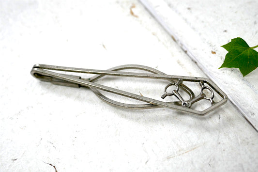 馬具&乗馬 細工×シンプルデザイン ダブルライン・アンティーク・タイピン USA