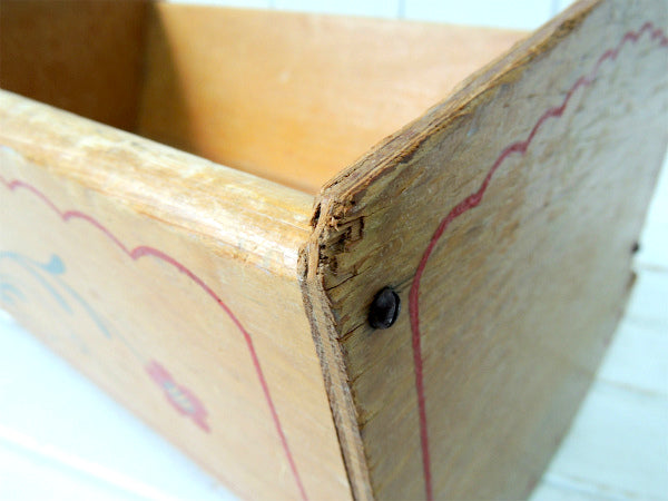 USA 花柄&母子 ハンドペイント 木製 アンティーク ゆりかご ロッキング ベビーベッド バスケットドールベッド