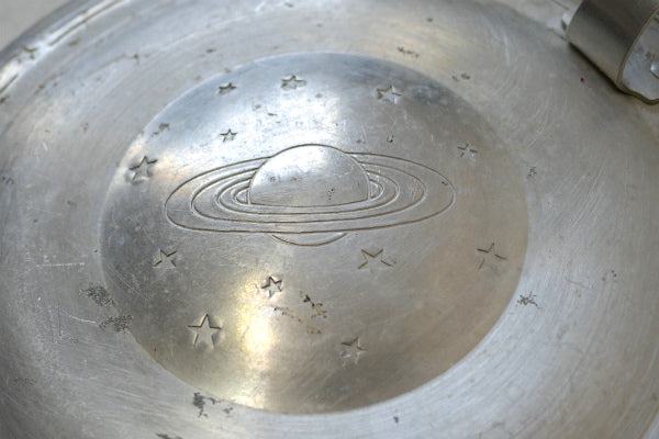 宇宙 惑星 土星  星 スペーシーデザイン 蓋付き ヴィンテージ アルミパン キャンプ アウトドア