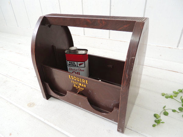 Esquire Footman シューケア USA ヴィンテージ 靴磨きボックス 収納ケース シューシャインボックス