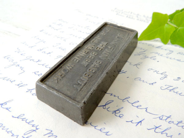 【MARINE WORK】ペーパーウェイト・USA・アンティーク・文鎮・錫製・エンボス