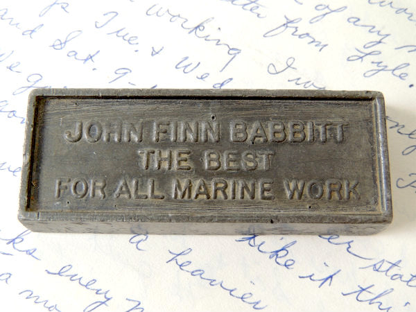 【MARINE WORK】ペーパーウェイト・USA・アンティーク・文鎮・錫製・エンボス