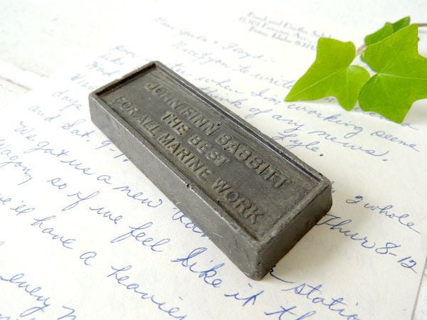 【MARINE WORK】ペーパーウェイト・USA・アンティーク・文鎮・錫製・エンボス